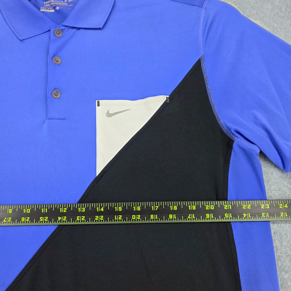 Nike Golf Tour Performance Dri Fit Polo Shirt Men's XL Blue Colorblock Pocket - Picture 8 of 12